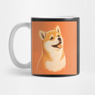 Happy and Cute Shiba Inu Drawing Illustration Mug